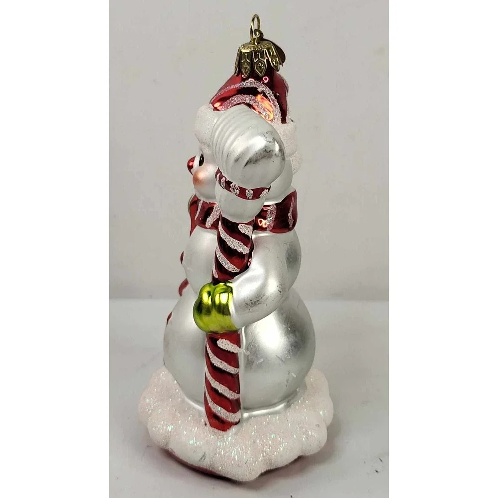 Christopher‎ Radko Cherry Ice Snowman Hand-Made Ornament 2002 Blown Glass